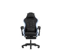 Mars Gaming MGC-X, Silla Gaming Ergonómica, Tejido Transpirable, Respaldo Reclinable y Altura Regulable, Reposabrazos Dinámico, Cojín Cervical y Lumbar, Silla Oficina con Reposapiés Extensible, Azul