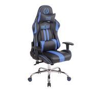 Silla gamer masajeante limit xm 100% poliuretano, con temperatura de calentamiento en el asiento azul / negro