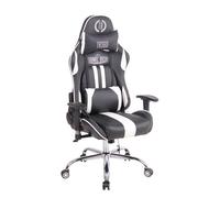 Silla gamer masajeante limit xm 100% poliuretano, con temperatura de calentamiento en el asiento blanco / negro