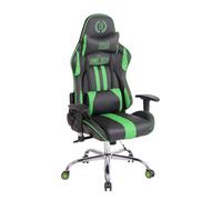 Silla gamer masajeante limit xm 100% poliuretano, con temperatura de calentamiento en el asiento negro / verde