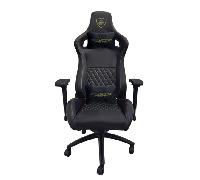 SILLA GAMER PRO KEEP OUT XSPRO HAMMER GOLD BLACK CUERO SINTETICO DE ALTA CALIDAD ELEVADOR 80mm REPOS