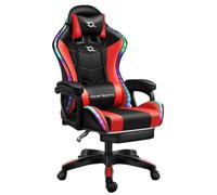Silla Gaming 813 RGB LED con Reposapiés (Negro/Rojo)