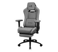 Aerocool ROYALASHGR, Silla Gaming Premium Ergonómica, Reposapiernas, Tecnología Aeroweave, Gris