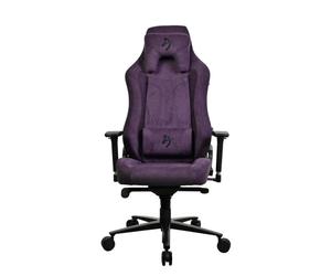 Silla gaming Arozzi Vernazza SoftFabric púrpura base aluminio altura extra