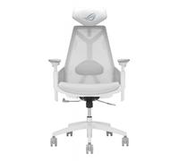 ASUS ROG Destrier Core Silla Gaming ergonómica, reposacabezas 2D, Soporte Lumbar, reposabrazos 3D para Gaming móvil, Profundidad y Altura Ajustables, reclinación en 3 Posiciones, Blanco Lunar