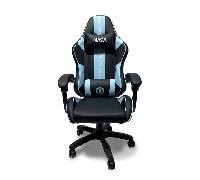 Silla gaming ergonómica Racing Pro, negra y azul, reposabrazos 2D, piel sintética