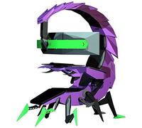 Silla gaming con 3 pantallas, luces LED, diseño ergonómico, acero al carbono de alta resistencia, piel sintética, ideal para videojuegos de PC, distancia de visión de 70-87 cm