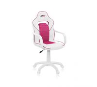 Silla gaming con ruedas y reposabrazos 98-109,5x46,5 cm DRW Blanco - Rosa DRW