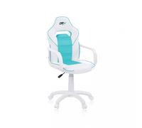 Silla gaming con ruedas y reposabrazos 98-109,5x46,5 cm DRW Blanco - Turquesa DRW