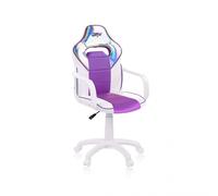 Silla gaming con ruedas y reposabrazos 98-109,5x46,5 cm DRW Iris - Blanco - Morado DRW