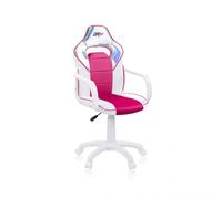 Silla gaming con ruedas y reposabrazos 98-109,5x46,5 cm DRW Iris - Blanco - Rosa DRW