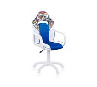 Silla Gamer DRW Sticker Blanco-Azul