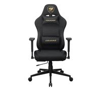 Silla gaming Cougar Pryme ajuste 3D soporte 120 kg color negro y oro