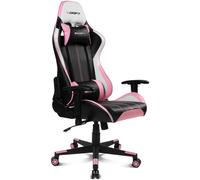 DRIFT GAMING DR175PINK- Silla Gaming Profesional, Polipiel, reposabrazos Ajustables 2D, Piston Clase 4, giratoria, Mecanismo de Mariposa, cojin Lumbar y Cervical, Negro/Blanco/Rosa