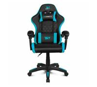 DRIFT GAMING DR35 - Silla Gaming Ergonómica Profesional con Reposabrazos 2D Ajustables, Soporte Lumbar y Cervical, Reclinable 135°, Tapizado en Cuero Sintético, Ruedas Silenciosas, Negra-Azul