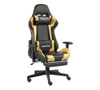 Silla gaming elite altura ajustable con reposapiés dorado 123-133x68x69 cm