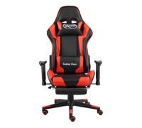 Silla gaming elite altura ajustable con reposapiés rojo 123-133x68x69 cm