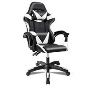 Silla Gaming Ergonómica Reclinable con Cojín Lumbar y Cervical | Altura Ajustable, Reposabrazos Acolchados, Ruedas 360° | Ideal para Oficina, Escritorio, Teletrabajo, Estudio, Juego, Ordenador