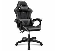 Silla Gaming Ergonómica Reclinable con Cojín Lumbar y Cervical | Altura Ajustable, Reposabrazos Acolchados, Ruedas 360° | Ideal para Oficina, Escritorio, Teletrabajo, Estudio, Juego, Ordenador