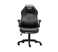 Silla gaming ergonómica respaldo alto cuero sintético negro base metálica y ajuste manual