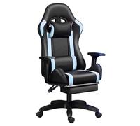 Silla Gaming Ergonómica, Silla Oficina con Reposabrazos Y Soporte Lumbar con Asiento Giratorio de 360° Y Reposacabezas, Soporte de Carga Estable, para Oficina O Cibercafé (Negra)