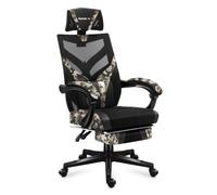 Silla gaming Huzaro Combat 5.0 malla negra y camuflaje 140 kg respaldo ajustable