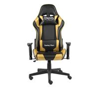 Silla gaming kenssi altura ajustable reclinable dorado 123-133x68x69 cm