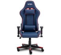 Silla gaming NASA Galactic GA002-R azul y rojo respaldo reclinable 150 kg PU cojines ajustables