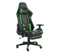 Silla gaming power con reposapiés inclinable verde 123-133x68x69 cm