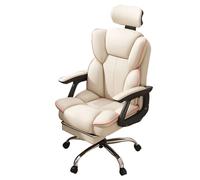 Silla gaming premium con reposapiés y ruedas universales silenciosas de 360°, silla de videojuegos ajustable, reclinable, elevadora y giratoria para salas de juegos y oficinas, blanca, gran capacidad
