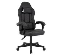 Silla gaming racing collins | oficina ergonómica con diseño deportivo simil cuero negro 56x61x116 cm
