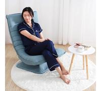 Silla giratoria ajustable de 3 posiciones para videojuegos con base giratoria de 360°, marco de acero, plegable, para adultos y adolescentes, ideal para meditar, no requiere montaje, color azul cielo