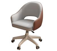 Silla giratoria de 360° con respaldo ajustable y taburete de maquillaje para salón, dormitorio, tocador, elegante mueble de maquillaje gris