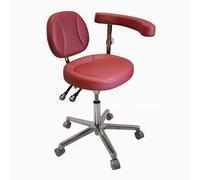 Silla giratoria de 360° para médicos, silla auxiliar de cuero de microfibra ajustable en altura para clínicas, consultorios dentales, laboratorios