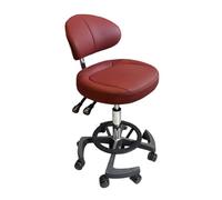 Silla giratoria de 360° para médicos, silla auxiliar de cuero de microfibra ajustable en altura para clínicas, consultorios dentales, laboratorios