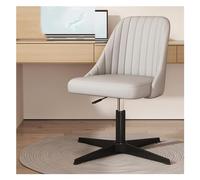 Silla giratoria de cuero moderna con respaldo medio Cómoda silla de escritorio para computadora para oficina o hogar Silla decorativa elegante con base de metal resistente Sin ruedas Diseño de patas