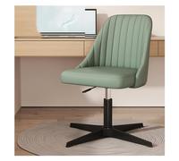 Silla giratoria de cuero moderna con respaldo medio Cómoda silla de escritorio para computadora para oficina o hogar Silla decorativa elegante con base de metal resistente Sin ruedas Diseño de patas