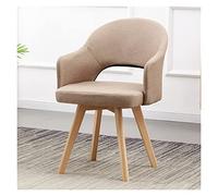 Silla giratoria de Estilo Moderno de Mediados de Siglo con Asiento Acolchado y Patas de Madera Maciza de Haya, sin Ruedas, Ideal para la Oficina, el Comedor o la Sala de Estar (Talla única,