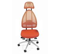 Silla giratoria de oficina de diseño, respaldo reticulado con reposacabezas Topstar, altura total del respaldo 830 mm