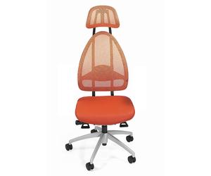 Silla giratoria de oficina de diseño, respaldo reticulado con reposacabezas Topstar, altura total del respaldo 830 mm