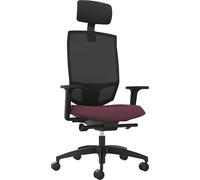 Silla giratoria de oficina JUST EVO MESH Dauphin, con respaldo reticulado