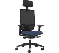 Silla giratoria de oficina JUST EVO MESH Dauphin, con respaldo reticulado