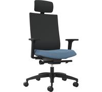 Silla giratoria de oficina JUST EVO OPERATOR Dauphin, con respaldo acolchado