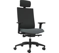 Silla giratoria de oficina JUST EVO OPERATOR Dauphin, con respaldo acolchado