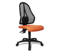 Silla giratoria de oficina OPEN POINT P Topstar, respaldo reticulado negro, sin brazos