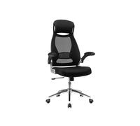 SONGMICS Silla de Oficina Giratoria, Reposacabezas, Negro