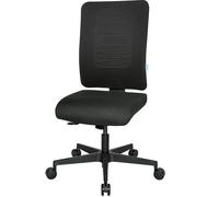 Silla giratoria de oficina V1 de asiento plano eurokraft pro, pata en cruz de plástico