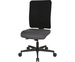 Silla giratoria de oficina V1 de asiento plano eurokraft pro, pata en cruz de plástico