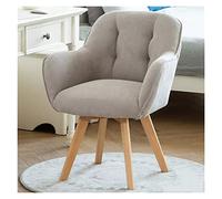 Silla giratoria de terciopelo con patas de madera resistentes, diseño que ahorra espacio para habitaciones pequeñas, elegante silla decorativa para sala de estar, dormitorio, oficina y decoración del