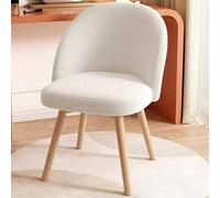 Silla giratoria de terciopelo rosa - Taburete de maquillaje tapizado cómodo sin brazos con respaldo y patas de madera para dormitorio/sala de belleza, elegante silla de maquillaje para mujer